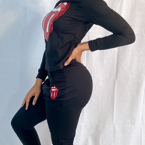 “Rolling Rebel” Black Sweater Set - Picture 3 of 4